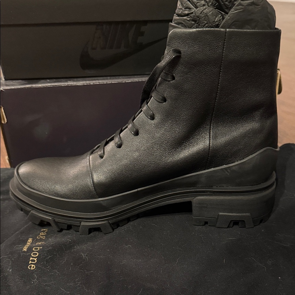 Brand New Rag & Bone Lace Up Genuine Leather Combat Boots - Picture 7 of 8